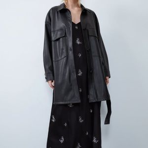 Zara faux leather over shirt